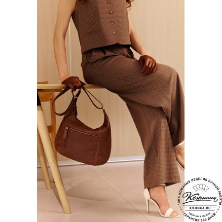 Женская кожаная сумка "Сабрина" (фактура коричневая)